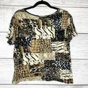 American Vintage Vintage Animal Print Cheetah Leopard Patchwork Print T-Shirt Top Size XL Photo 6