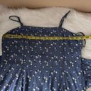 Majorelle  Anna Dress in Blue Ditsy Mini Faux Wrap Size L Boho Floral Linen Blend Photo 6