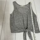 Wilfred  Free Heather Gray Cropped Tie Front Deep Scoop Neck Tank Size XXS Photo 7