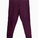 Onzie  Flow Pants Womens Medium Large Sporty Legging Burgundy Mesh Inserts Crop Photo 0