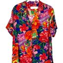 Jams World  Timeless Camp Hawaiian vintage tropical print button up top M Photo 0