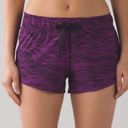 Lululemon Reversible Double Time Short Grey And Purple Size 6 Photo 2