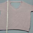 BKE red by  Women Sweater Size M Purple Preppy Lace Metallic Sparkle Long Sleeve Photo 3