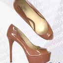 Brian Atwood  Women's Florencia Patent Leather Peep Toe Pump Size 7 Photo 0