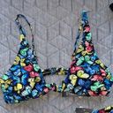 No Bo  Bikini Top size medium 7-9 Butterfly Knot adjustable straps v-neck soft Photo 3