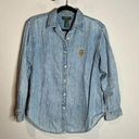 Ralph Lauren Vintage Lauren  chambray crest logo embroidered button down Photo 1