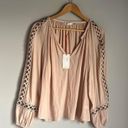 Ramy Brook NEW  Sera V-Neck Long-Sleeve Blouse with Grommet Trim Photo 1