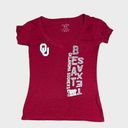 Blue 84 OU Vintage Y2K Red River Showdown Burnout Shirt | Medium | Fitted V-Neck Tee Photo 4