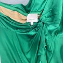 Cinq à Sept Cinq a Sept One Shoulder Top Womens Large Green Silk Maeve Ruffle Twist Front Photo 4