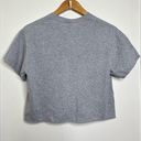 Gildan Falling for Zeta Crop Top Size Medium Gray Notched Neckline Raw Hem Sorority Photo 3