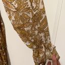 Moon River  Golden Cream High neck Long Sleeve Paisley Floral Print MIDI Dress XS Photo 1