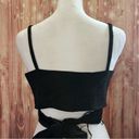 Endless Rose Endless Rise Black Microsuede Wrap Crop Top Photo 5