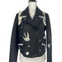 Coach  Lace Embroidered Leather Jacket Photo 0