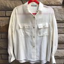 Vince  Utility Shirt Pockets Button Up Cream White NWT $285 XS Photo 0