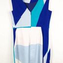 Tracy Reese Plenty  Dress Blue White Colorblock Vien Knee Length Back Zip NWT 395 Photo 1