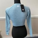 women's best NWT  Move Seamless Long Sleeve Crop Top- Blue Marl Size Small Photo 3