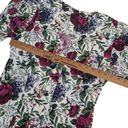 None Vintage Rose Floral Button Front Short Sleeve Mini Dress XS Photo 4