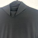 J.Crew  Ruched Matte Jersey Turtleneck Size Medium Black Slinky Drapey Stretch Photo 6