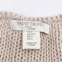 Saint Tropez West  Boho Linen Cotton Open Knit Crochet Tank Top Beige Size Small Photo 4