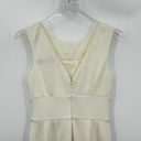 Trina Turk  dress size 6 sleeveless sheath pleated ponte knit knee length ivory Photo 4