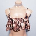 Vintage 90's Y2K retro print swim bathing suit top Brown Size M Photo 0