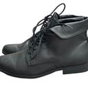 London Fog  Clora Black Faux Leather Foldover Lace Up Ankle Boots Size 7 NWOB Photo 1