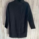 Vince  Asymmetrical Zip Black 100% Wool Heavy Ribbed Jacket Cardigan Photo 0