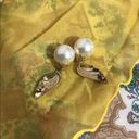 Vintage Dangle Stud Earrings Pearls & Gold Winged Accent BEAUTIFUL! White Photo 5