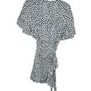 ZARA  Women's Dress Wrap Tie Polka Dot Animal Print V Neck Black/White Sz. Medium Photo 9