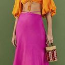 Farm Rio  MIDI Skirt in Fuschia Beaded Tassels ECOVERO Size XS NWT Banana Tag Photo 1