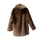 EXPRESS Vintage  Suede Leather Parka Jacket Hooded Faux Fur Lining Oversized OS Photo 3