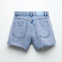 ZARA NWT  HIGH RISE DENIM SHORTS MID-BLUE Photo 2