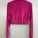 NWT Pretty Garbage Pink Cropped Terrycloth Zip Up Sweatshirt/Jacket Size Small Photo 7