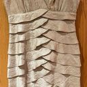 London Times  Champagne Gold Shimmer Tiered Layered Formal Evening Dress Size 12 Photo 1