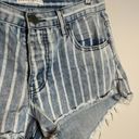 One Teaspoon One X Teaspoon striped denim cut off shorts Photo 1