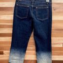 White House | Black Market  Mid Rise Ombré Dip Dye Denim Cropped Blue Jean Size 8 Photo 1