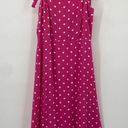 Draper James  Polka Dot Midi Dress Adjustable Tie Bows Straps Pink White Medium Photo 2