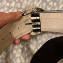 White House | Black Market  ring snakeskin leather stretch belt, size small Photo 3