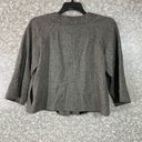 Laundry by Shelli Segal  Women's Gray Wool Blend Tweed Blazer - Size 8 - Cropped Photo 6