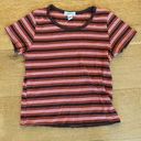 Full Tilt  - Stripped Baby Tee in Red and Brown Photo 0