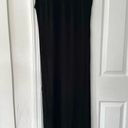 Natori Josie  Black Silk Trim Floral Appliqué Neckline Lounge Essentjals Gown S Photo 4