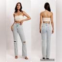 Meshki  Denim Womens Pia Split Side Wide Leg Jean Light Blue Photo 1