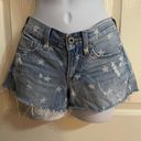 Lucky Brand Shorts Size 00 / 24  The Cut Off Star Printed Raw Hem Denim Photo 0