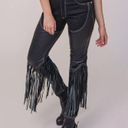 Understated Leather Cowboy Chaps Jeans Black LARGE Fringe Cowgirl NEW no Tag Photo 3