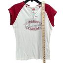 Nike University of Oklahoma  Team Tee Womens M White Red Sooners Graphic T Shirt Photo 5