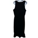 Betsey Johnson  Black Sleeveless V-Neck Fitted Dress Ruffled Hem EUC Size 14 Photo 5