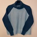 Madewell  Cropped Turtleneck Sweater Size M Teal Aqua Waffle Knit Photo 0