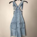 Gap  Distressed Denim Shortalls with Washwell overalls size medium Photo 10