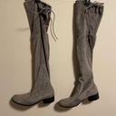 Attention Over the Knee Suede Block Heel Boots in Gray- Size 9 Photo 6