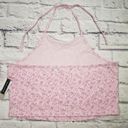 Nordstrom  BP. Womens Pink Daisy Sakura, Cropped, Halter Top Size 1X Photo 2